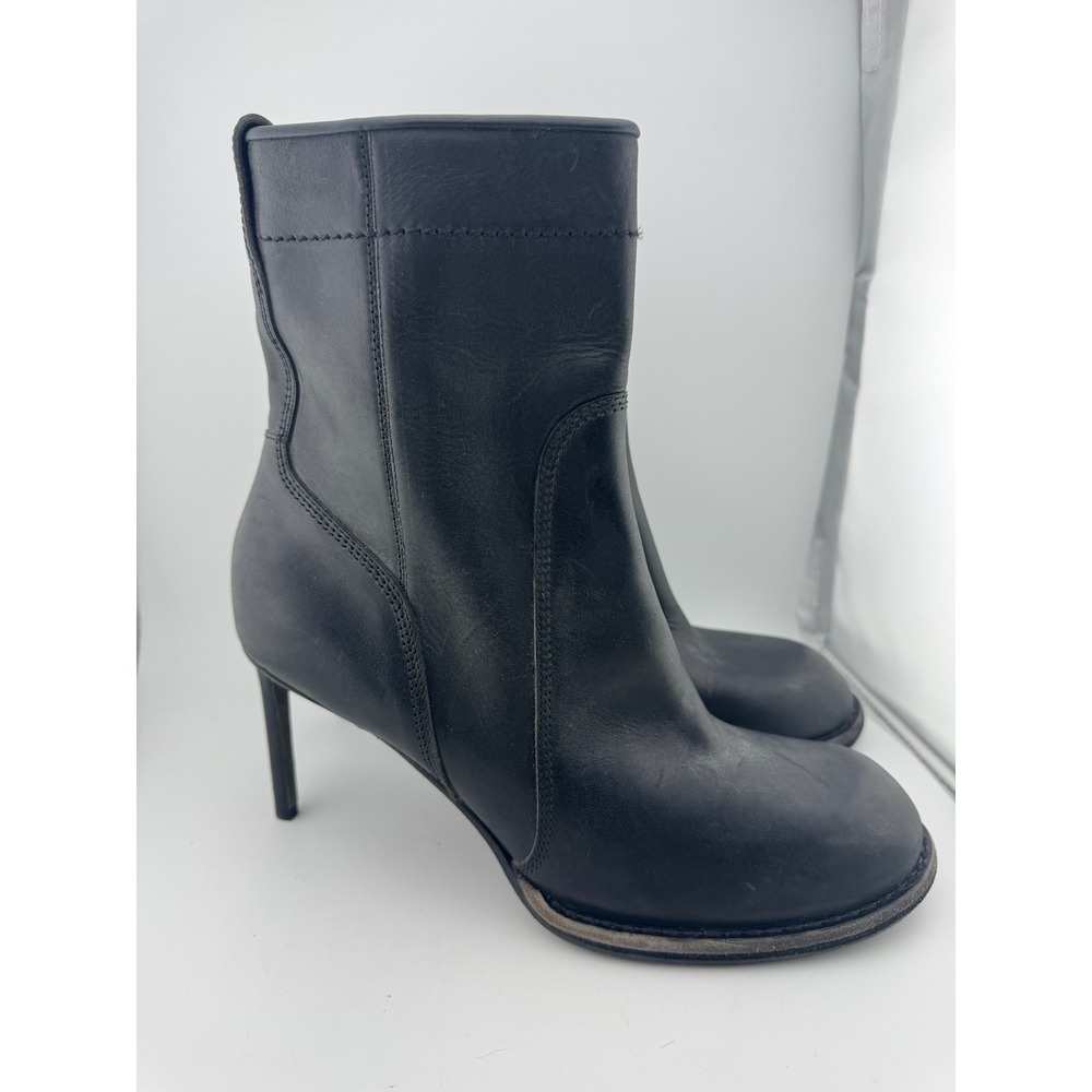 Haider Ackermann Made in Italy Black Leather Side Zip‎ Ankle Bootie Size 10/40